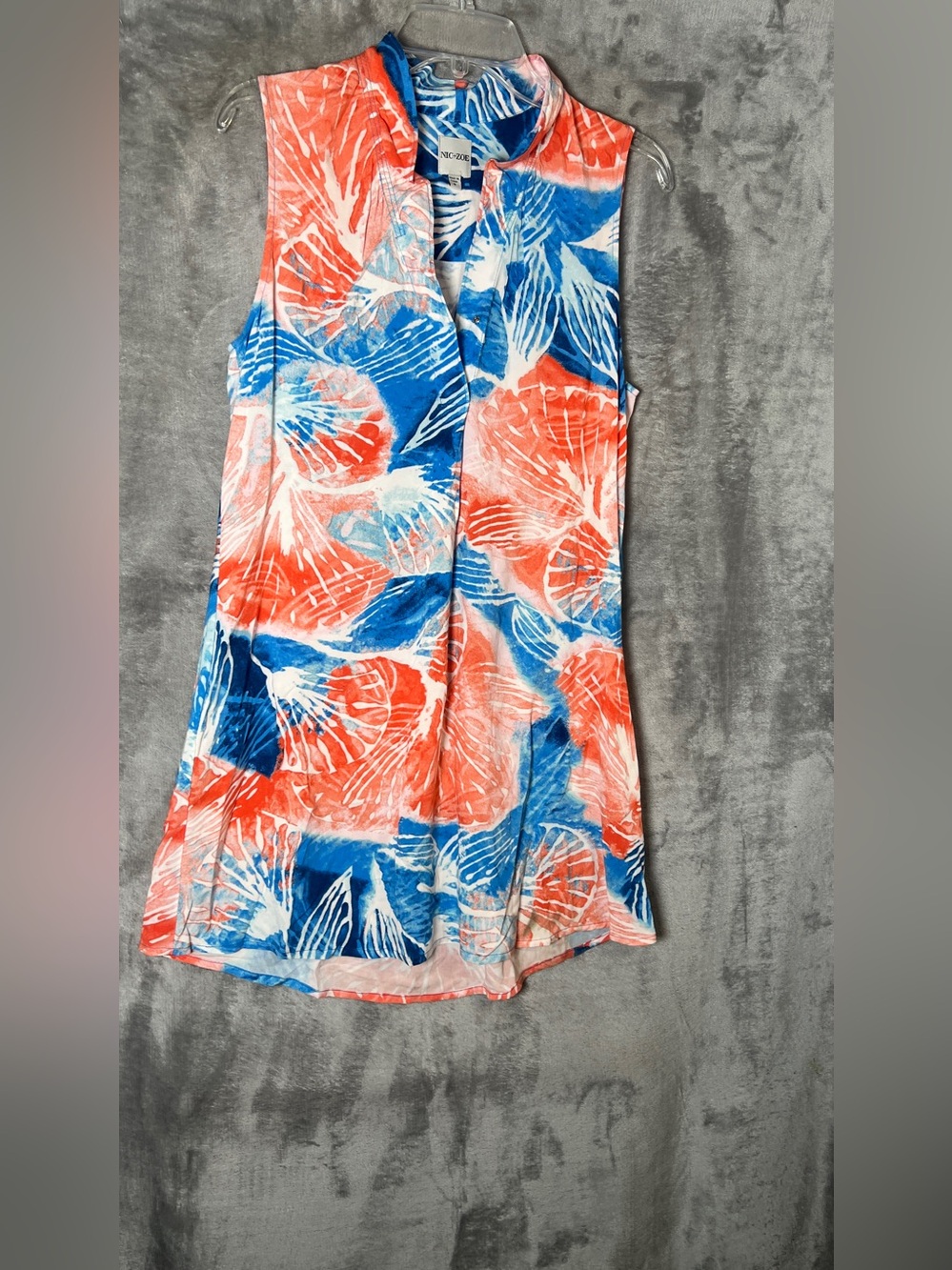 NIC+ZOE Coral & Blue Sleeveless Tunic